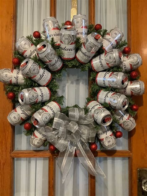 beer can wreath|beer can christmas wreath.